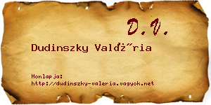 Dudinszky Valéria névjegykártya